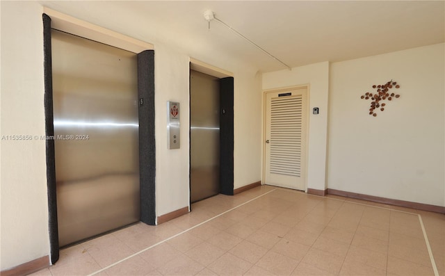 empty room with elevator