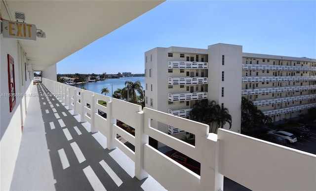 balcony with a water view