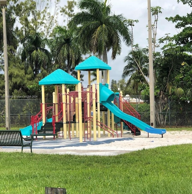 view of play area with a lawn