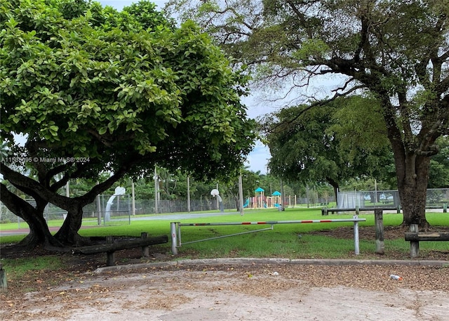 view of property's community with a playground