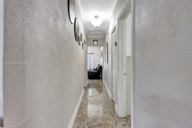 hall featuring light tile floors
