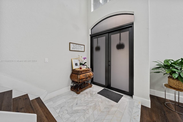 property entrance with french doors