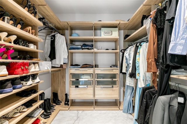 view of walk in closet