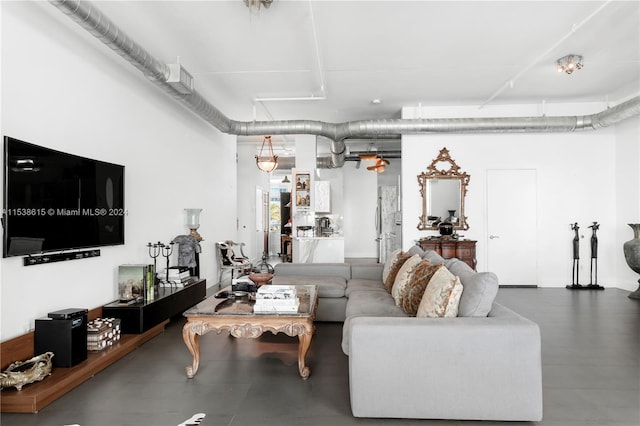 living room featuring hardwood / wood-style flooring