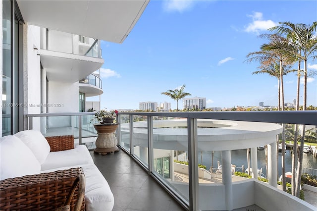 balcony with a water view