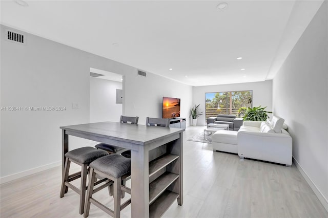 dining area featuring light hardwood / wood-style flooring