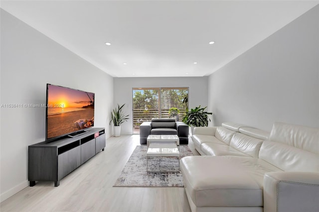 living room featuring light hardwood / wood-style flooring