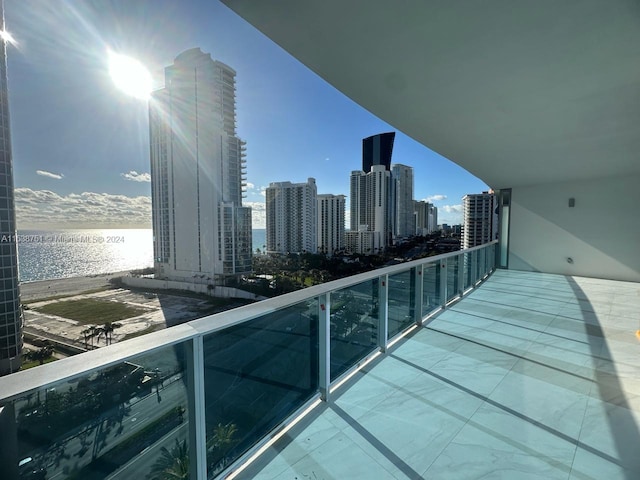 balcony with a water view