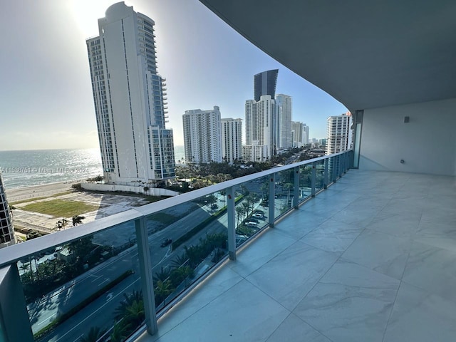 balcony with a water view