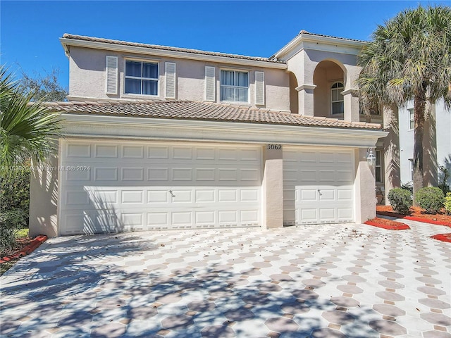 view of front of house with a garage