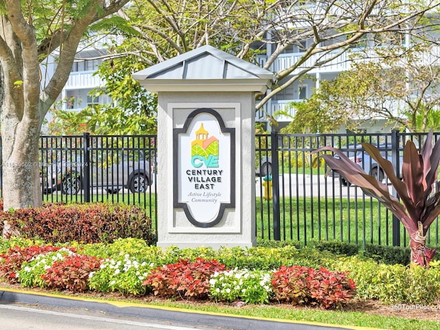 view of community sign