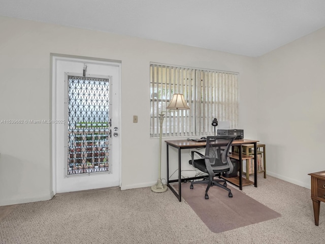 view of carpeted office