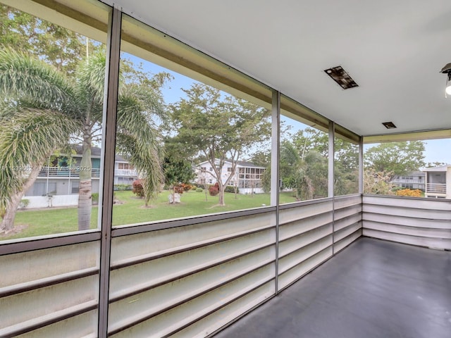 view of unfurnished sunroom