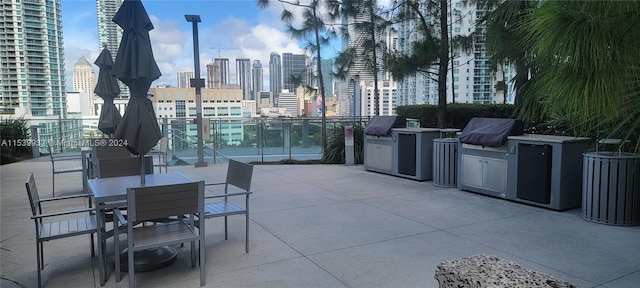 view of patio / terrace with an outdoor kitchen and area for grilling