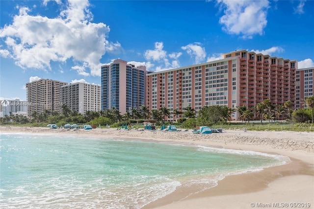 exterior space with a view of the beach