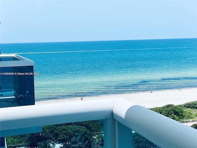 view of water feature featuring a beach view