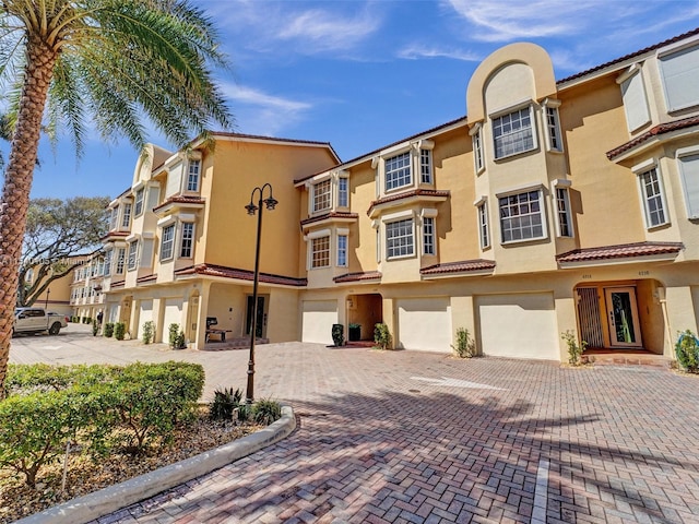 view of property featuring a garage