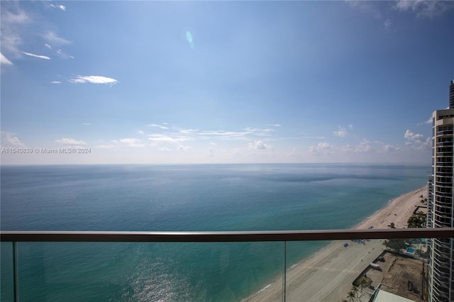 water view with a view of the beach