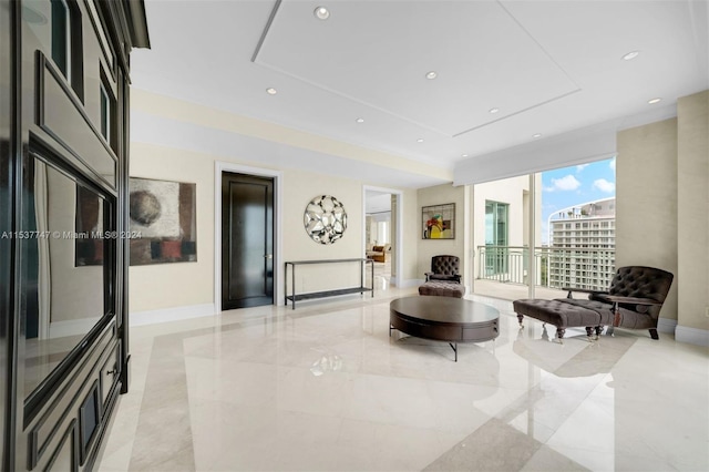 view of tiled living room