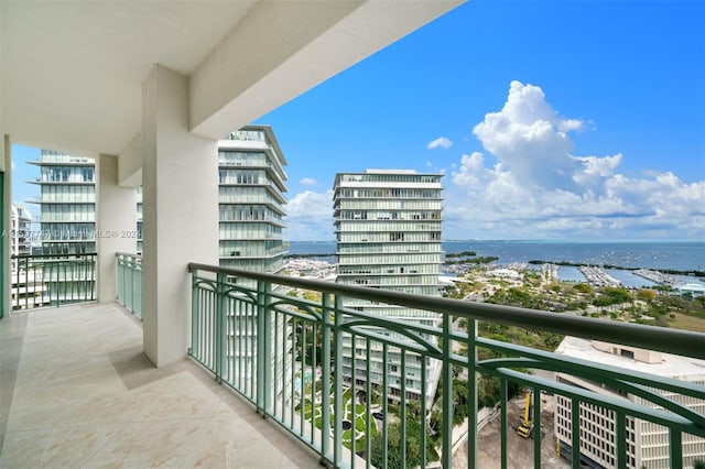 balcony with a water view