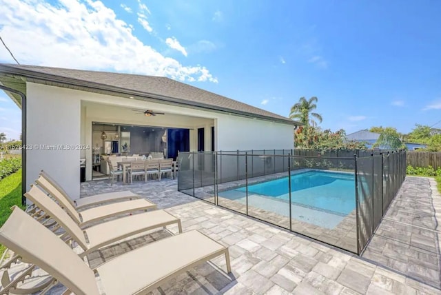 view of pool featuring a patio