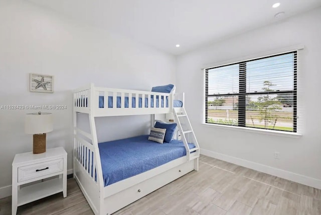 bedroom featuring light hardwood / wood-style floors