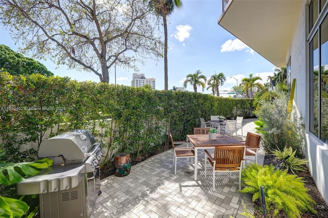 view of patio / terrace with area for grilling