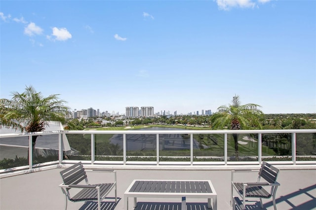 view of terrace featuring a balcony