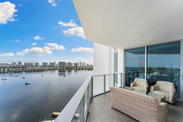 balcony with a water view