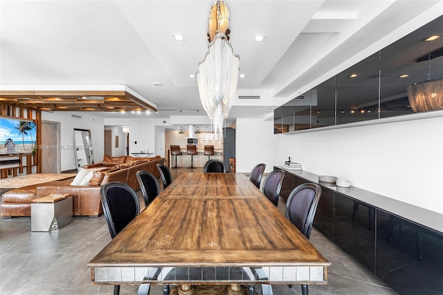 view of tiled dining space