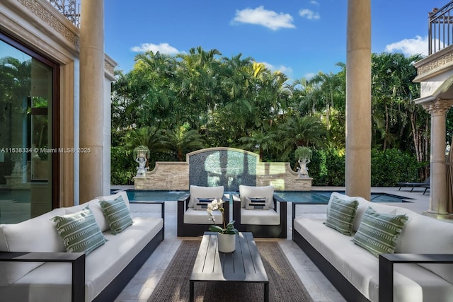 view of patio with an outdoor hangout area