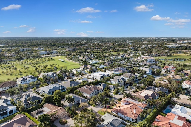 birds eye view of property featuring a residential view and golf course view