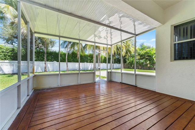 view of unfurnished sunroom