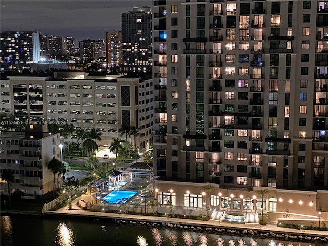 view of city with a water view