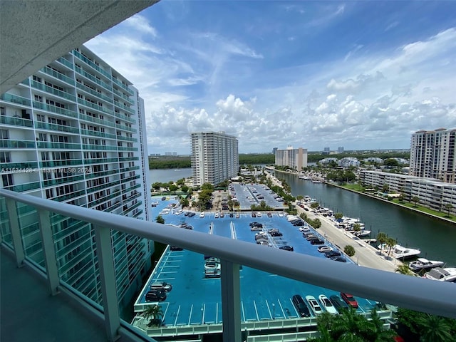 balcony with a water view