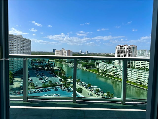 balcony with a water view