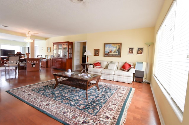 living room featuring hardwood / wood-style floors