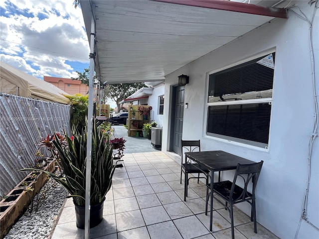 view of patio / terrace with central air condition unit