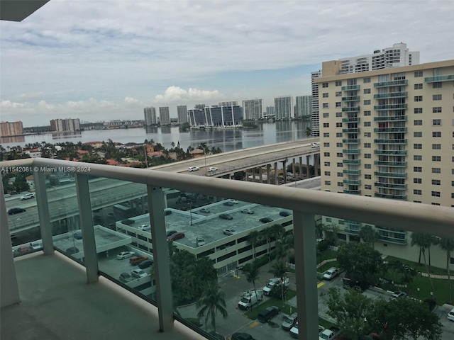 balcony with a water view