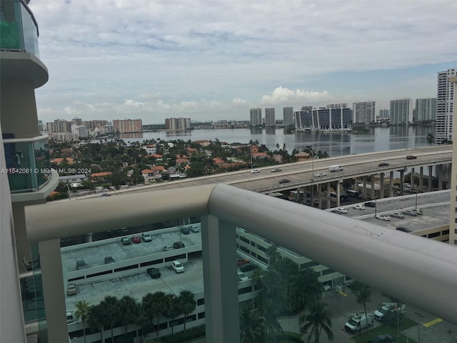 balcony with a water view