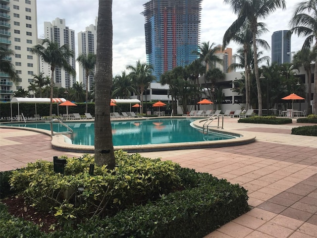 view of pool with a patio