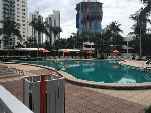 view of pool with a patio