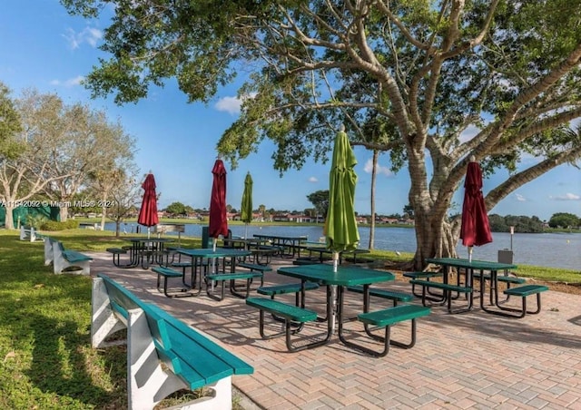 view of property's community featuring a water view