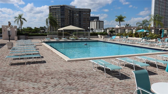 view of pool with a patio