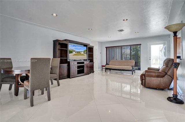 view of tiled living room