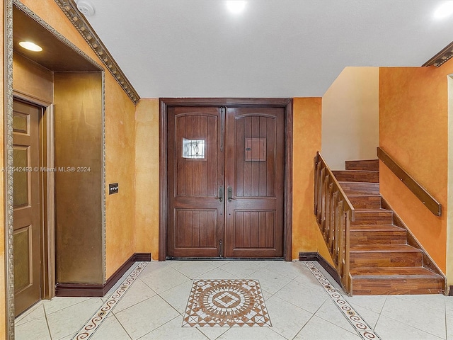 view of tiled foyer