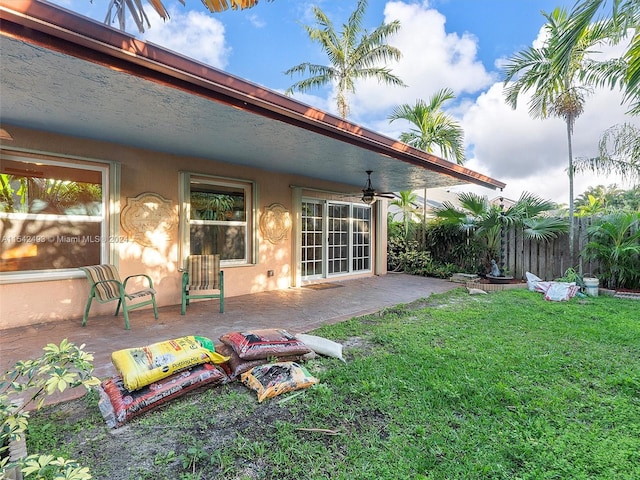 view of yard with a patio area