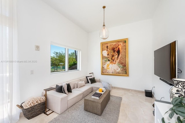 living room with baseboards