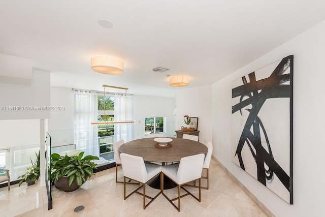 dining area with visible vents