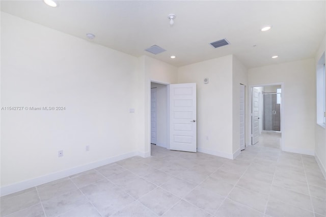 interior space with light tile floors